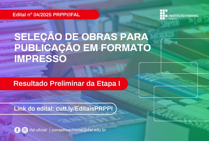 PRPPI publica resultado preliminar do edital de publicação de obras impressas