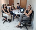 As bibliotecárias Luiza Glaciete, Monick Gomes, Roselane Félix, além da estagiária Ignez, formam a equipe que responsável pela criação do Redifal.jpeg
