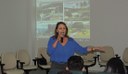 A pedagoga Verônica Alves, representante da Pró-reitoria de Ensino (Proen), apresentou o histórico e a estrutura do Ifal aos novos estudantes