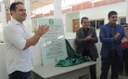 Governador Renan Filho, reitor Sérgio Teixeira e diretor do Campus Santana, Gilberto Neto, em descerramento de placa