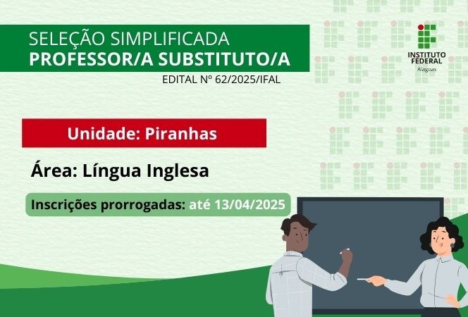 Seleção para professor substituto para o Campus Piranhas