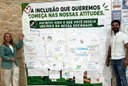 Coordenador do Napne do Ifal Campus São Miguel dos Campos, Nildo Barbosa, e a psicopedagoga Makleyde de Brito Felix, durante atividade do Setembro Verde.