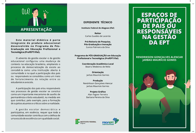 Produto educacional: folheto informativo orienta pais de estudantes a participarem  da gestão escolar da EPT